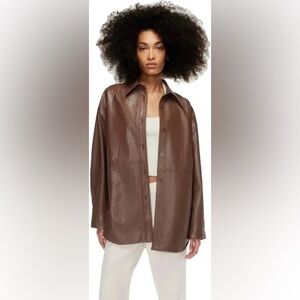 ARITZIA BABATON PELLI JACKET BROWN PINECONE PYTHON